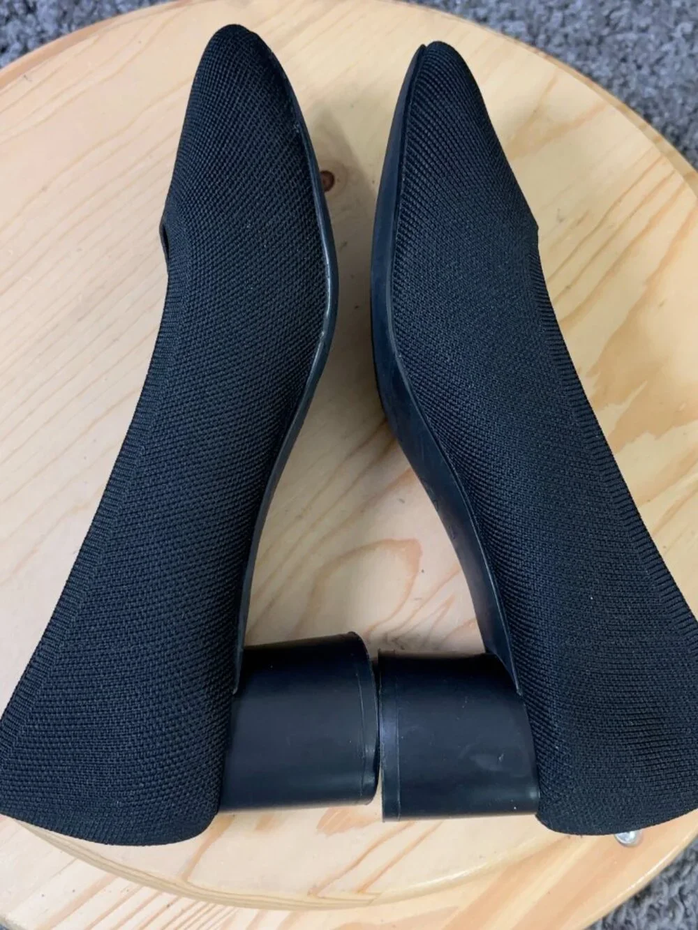 Vivaia Shoes Melody 2.0 Square Toe Block Heel Pumps Womens Size 9.5 Black Knit